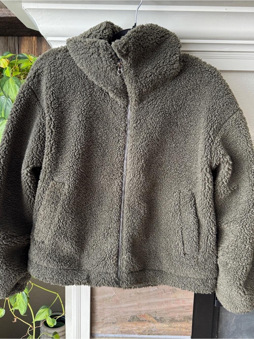 Olive Green Lululemon Teddy Jacket - Picture 2 of 3